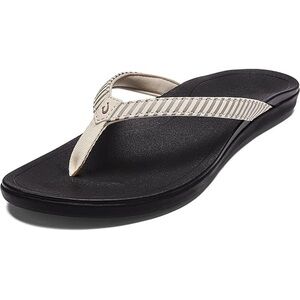 OLUKAI Ho'opio Women's Beach‎ Sandals Bone White Flip Flop Slides Comfort Size 8